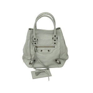BALENCIAGA The Sunday Tote Bag Gray Leather Handbag